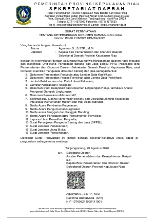 Surat Perjanjian Swakelola