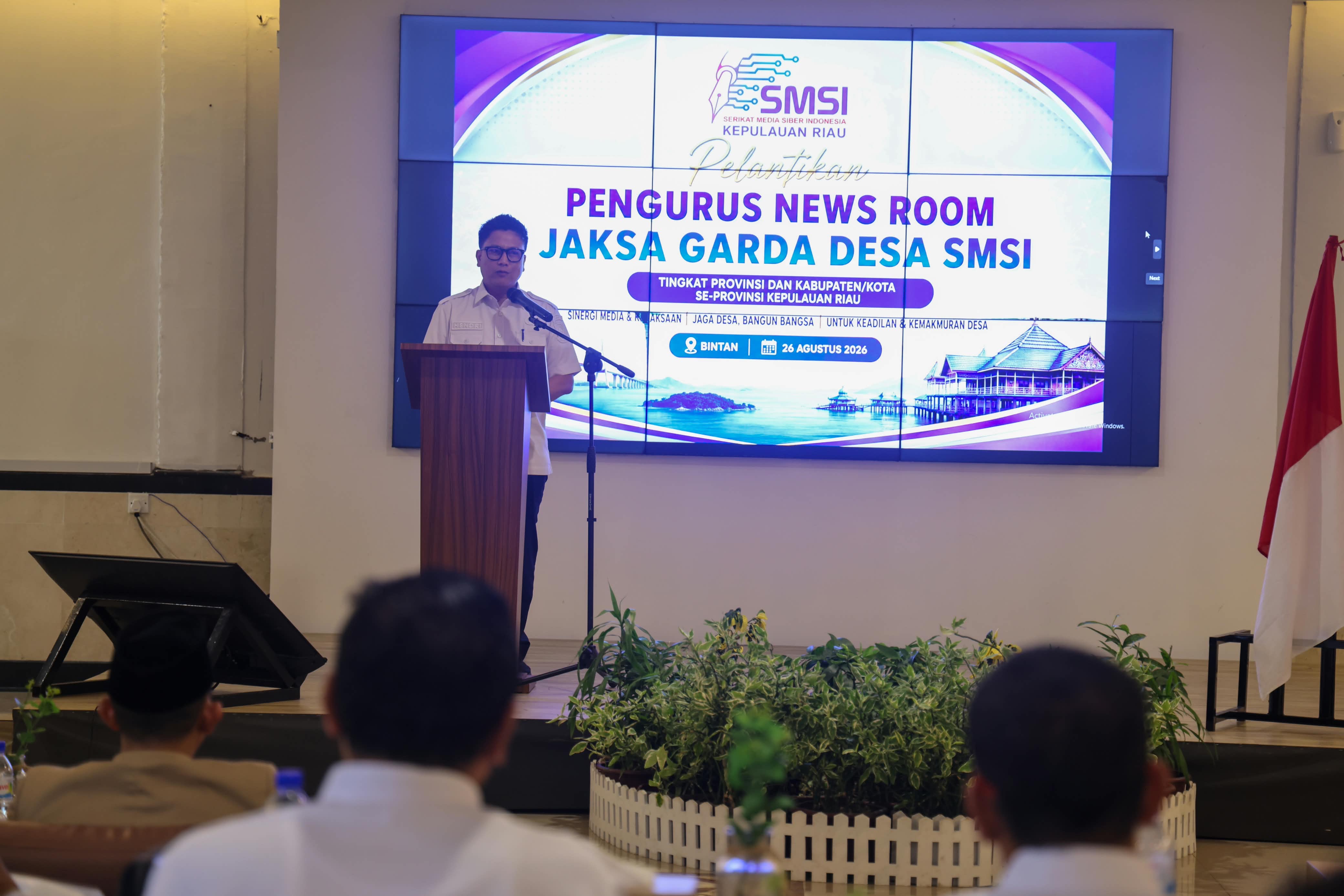 Perkuat Sinergi Informasi, Kadiskominfo Kepri Hadiri Pelantikan Pokja News Room Jaksa Garda Desa