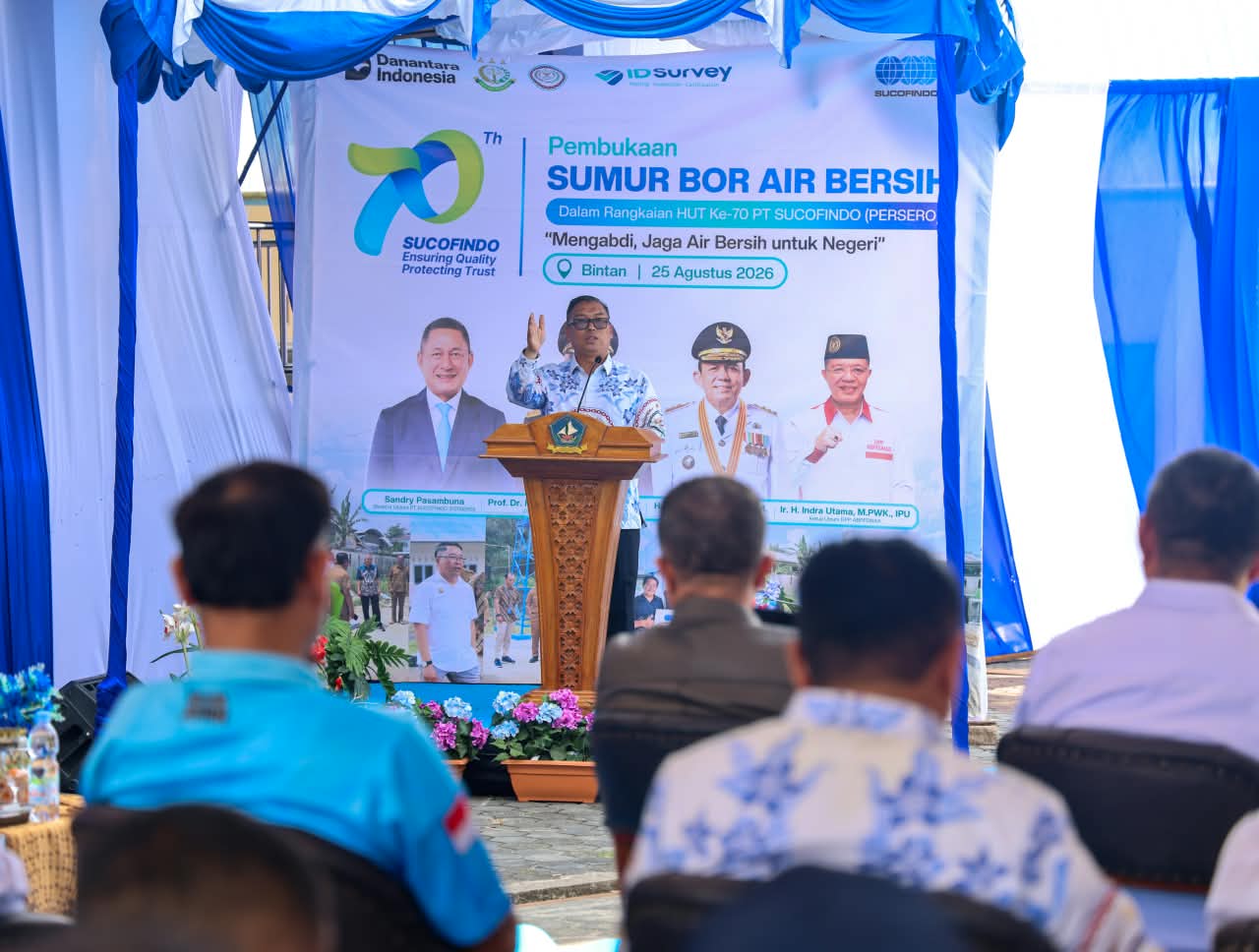 Wagub Nyanyang bersama SUCOFINDO dan ABPEDNAS Resmikan Sumur Bor Air Bersih di Toapaya Selatan