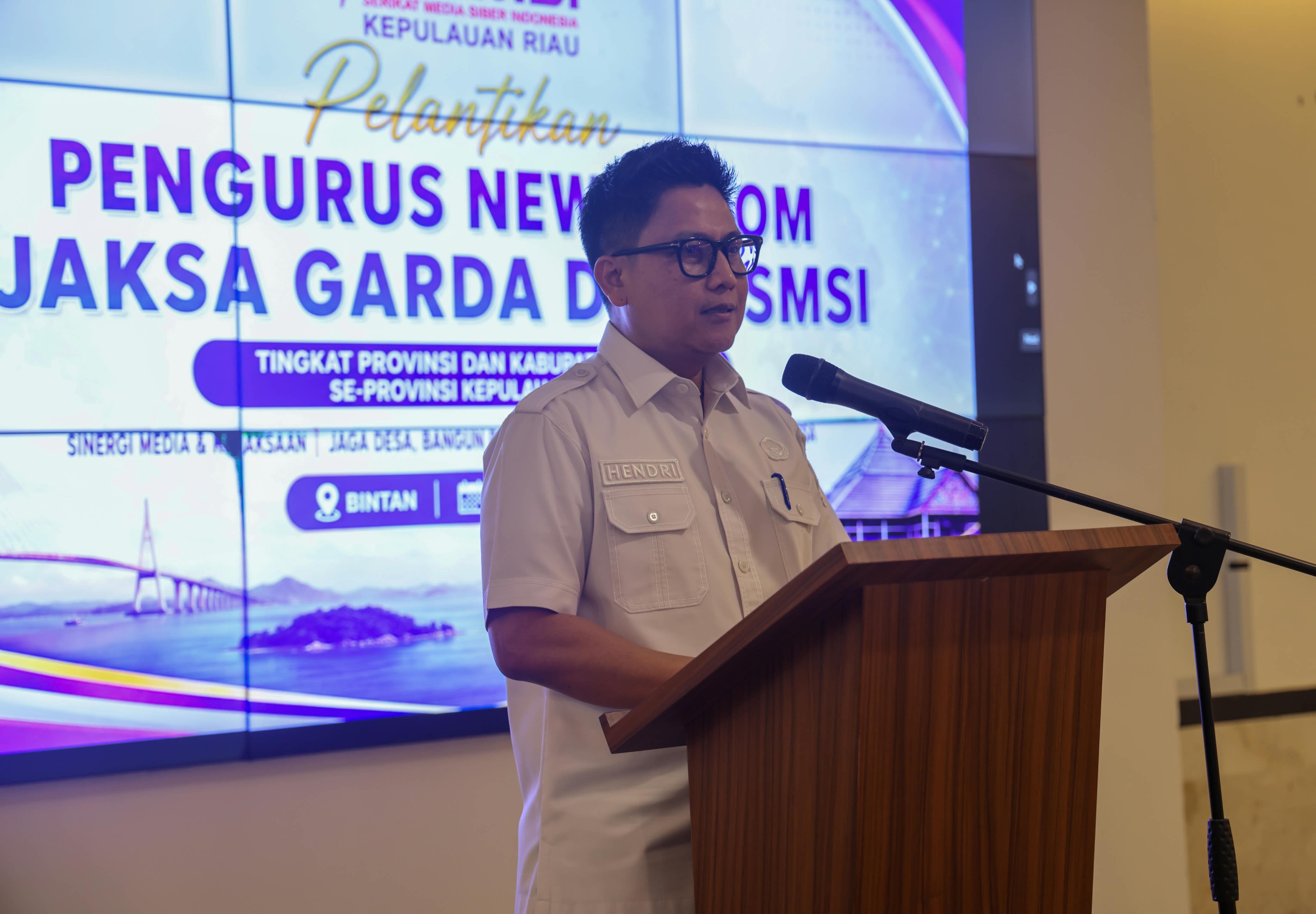 Perkuat Sinergi Informasi, Kadiskominfo Kepri Hadiri Pelantikan Pokja News Room Jaksa Garda Desa