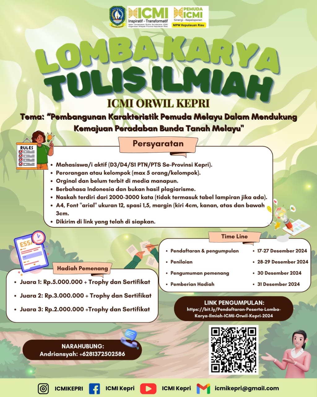 ICMI Orwil Kepri Akan Menggelar Malam Apresiasi Sempena Lomba Karya Tulis Ilmiah