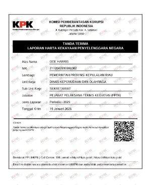 BUKTI LAPOR LHKPN ODE HARRIS