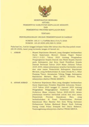 KESBER PEMKAB MERANTI DAN PEMPROV KEPRI