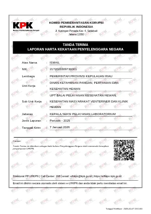 BUKTI LAPOR LHKPN 2025 ISMAIL