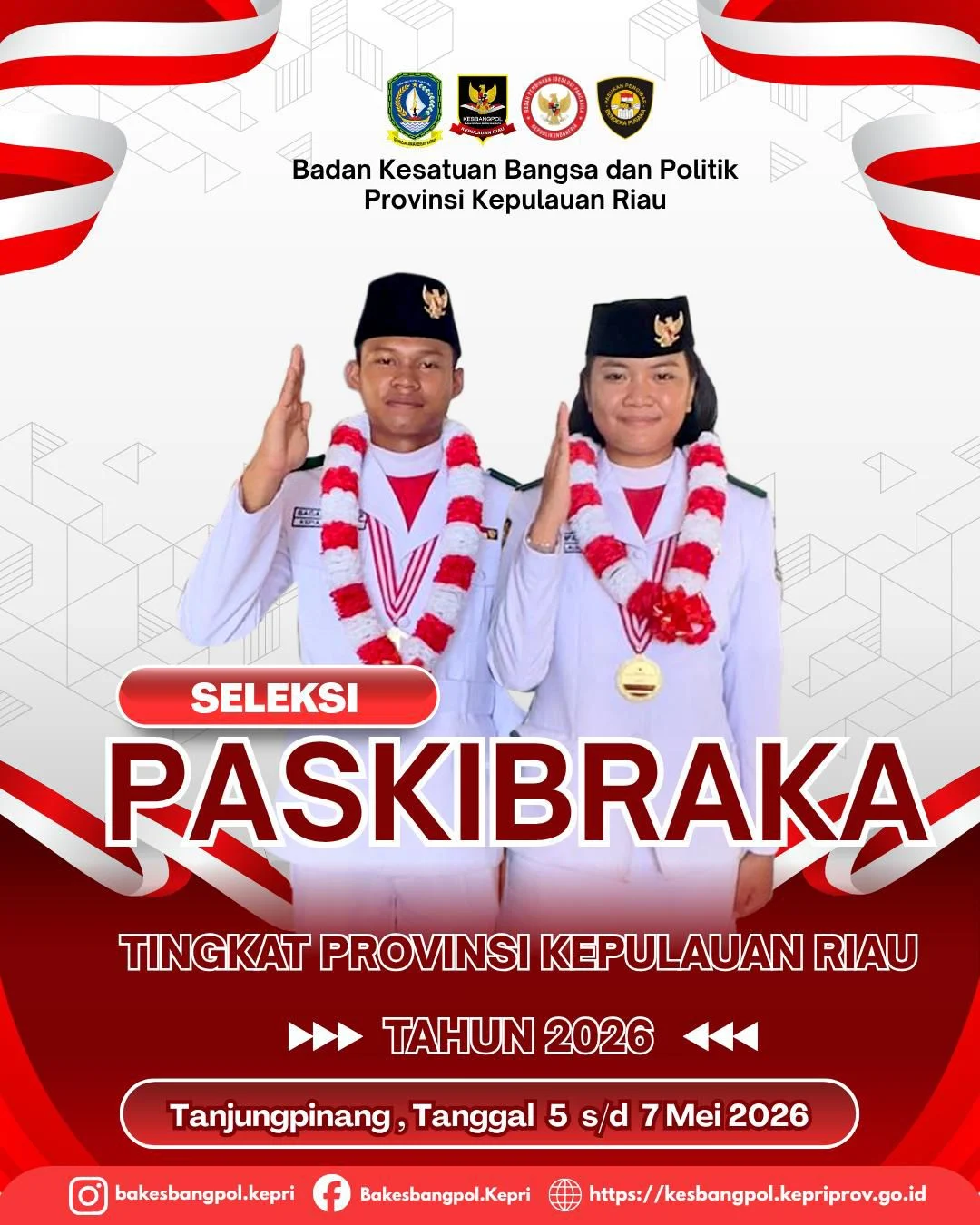 50 Calon Paskibraka Utusan Kabupaten/ Kota Ikuti Seleksi Calon Paskibraka Tingkat Provinsi Kepulauan Riau Tahun 2026