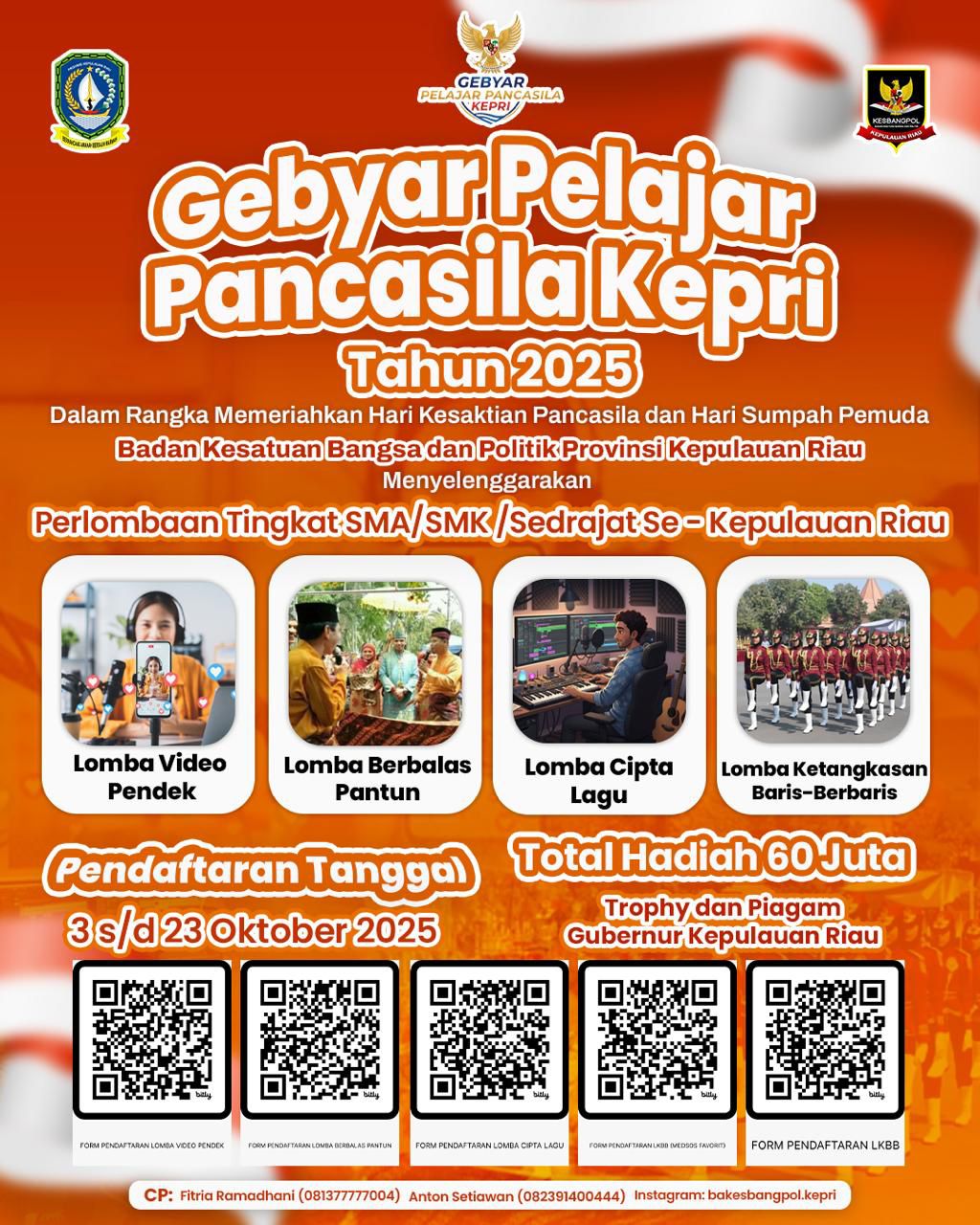 Bakesbangpol Menggelar Lomba Gebyar Pelajar Pancasila Kepri Tahun 2025