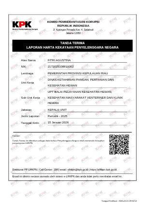 BUKTI LAPOR LHKPN 2025 FITRI AGUSTINA