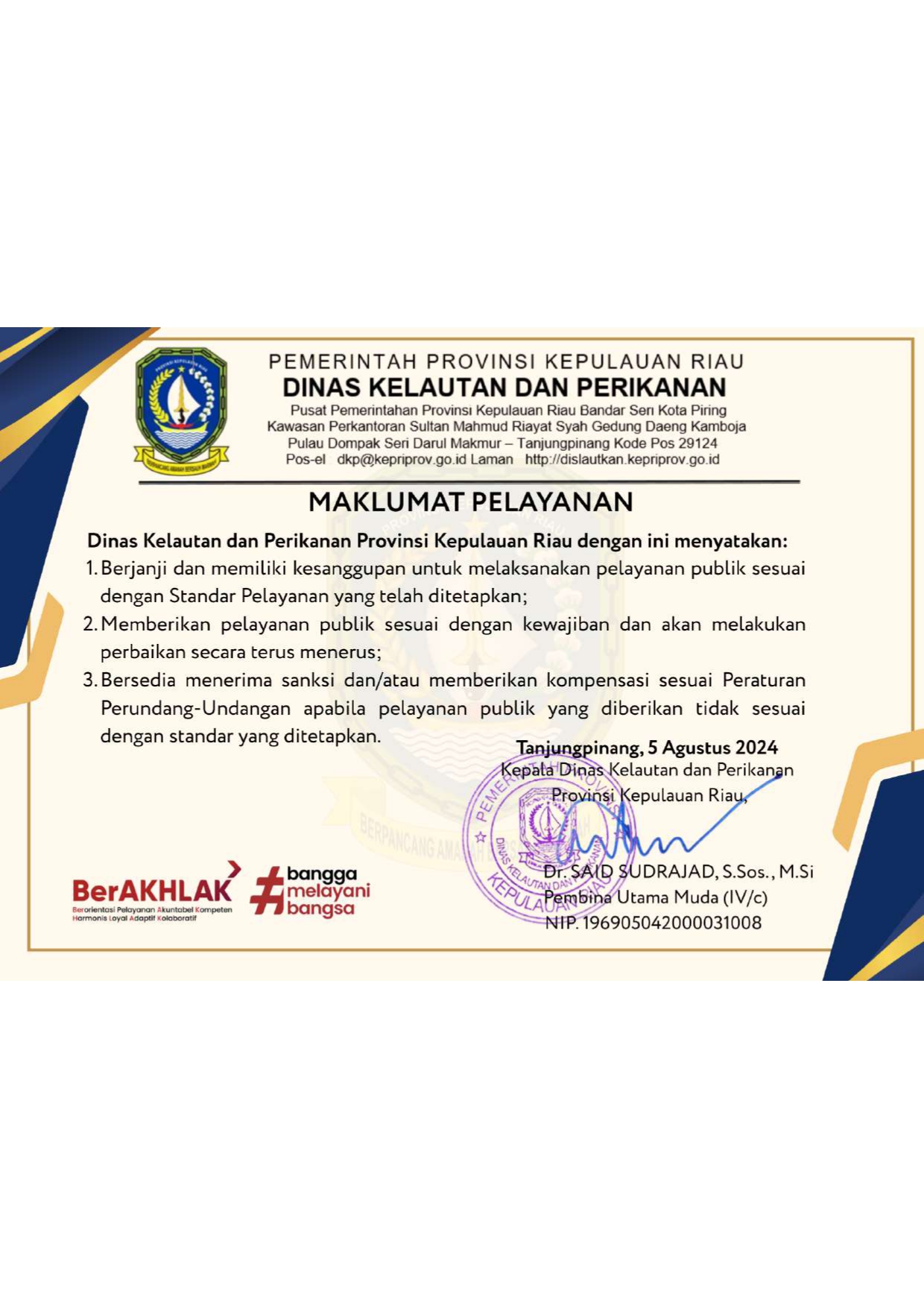 MAKLUMAT PELAYANAN