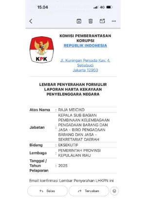 LHKPN 2026 - Eselon IV - Kasubbag Pembinaan Kelebagaan Pengadaan Barang dan Jasa