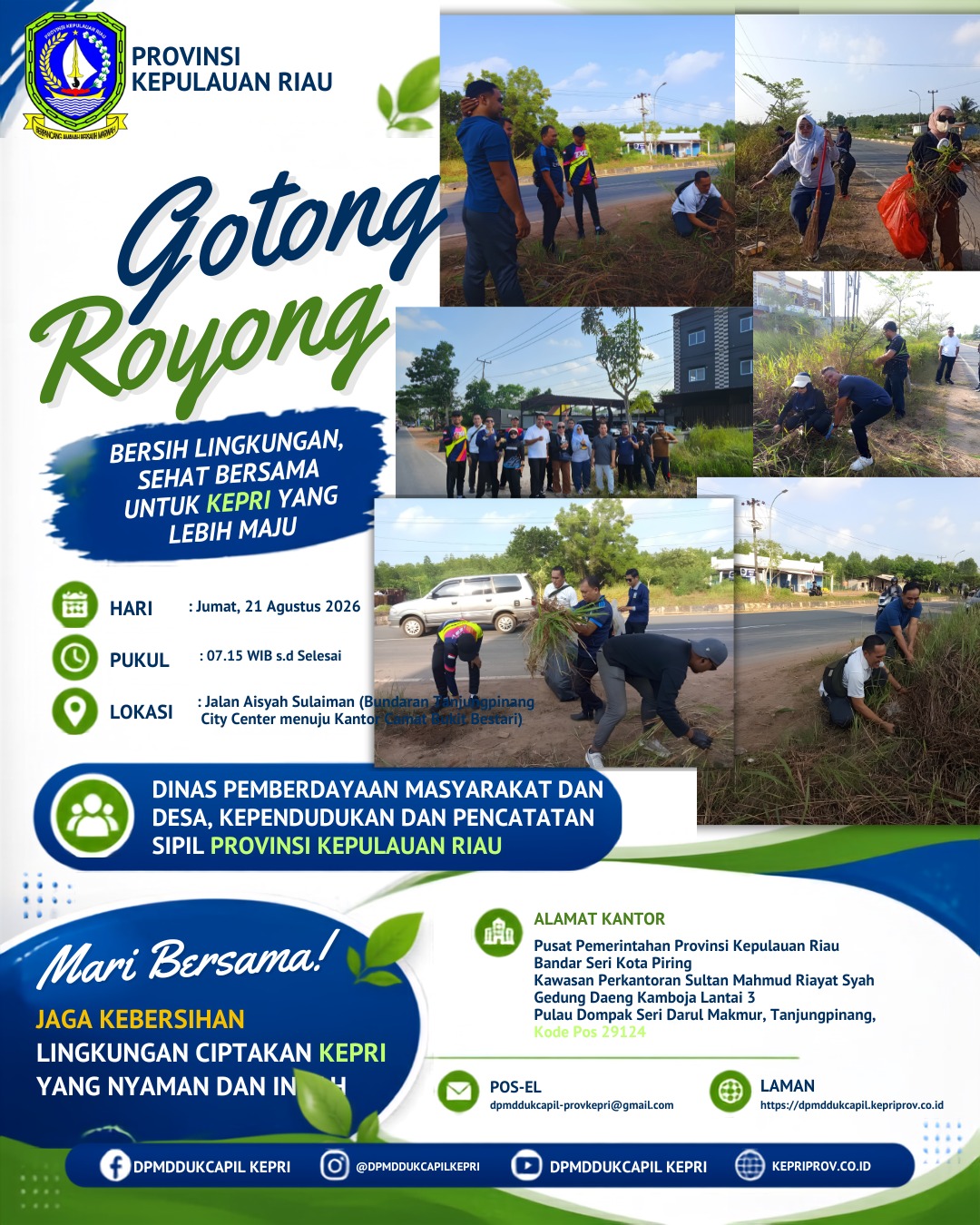 Pelaksanaan Kegiatan Gotong Royong Bersama Lintas OPD, Jumat, 21 Agustus 2026