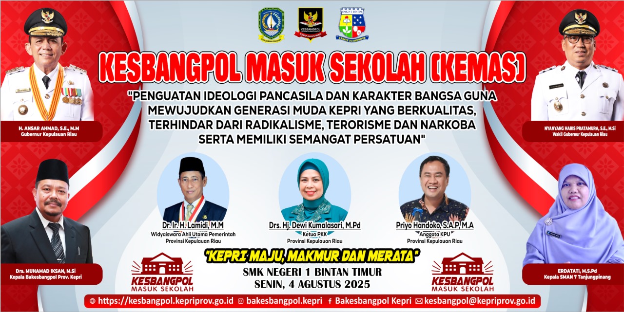 Kesbangpol Masuk Sekolah (KEMAS) Seri - 5 akan Digelar di SMKN 1 Bintan Timur