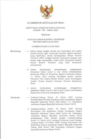 SK GUB NOMOR 106 TAHUN 2026_TENTANG_AUDITOR NOMOR KONTROL VETERINER