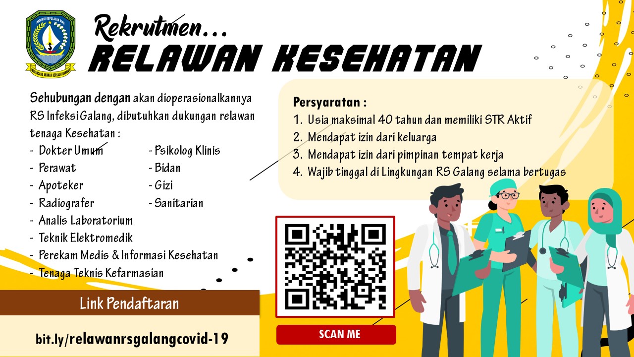 Dibutuhkan Relawan Covid-19 untuk RS Infeksi Galang