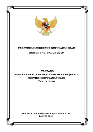 RKPD (Rencana Kerja Pemerintah Daerah) Tahun 2020