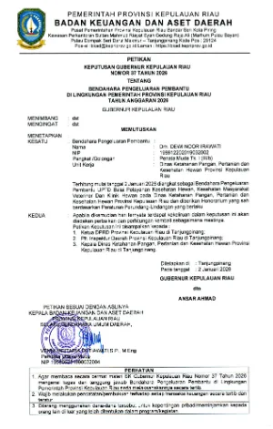 SK NOMOR 37 TAHUN 2026 BPP UPTD balai pelayanan keswan A.n Dewi Noor