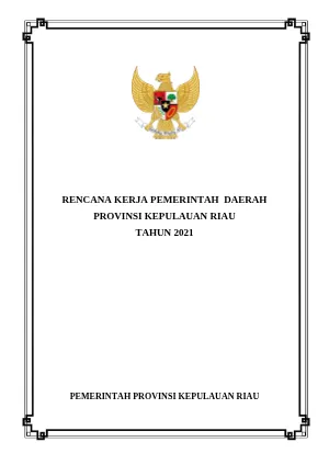 RKPD (Rencana Kerja Pemerintah Daerah) Tahun 2021