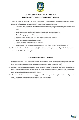 Tata Cara Pengajuan Keberatan Informasi Publik