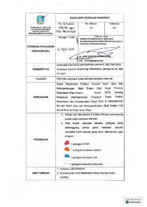 SPO Evakuasi Keadaan Darurat 2023