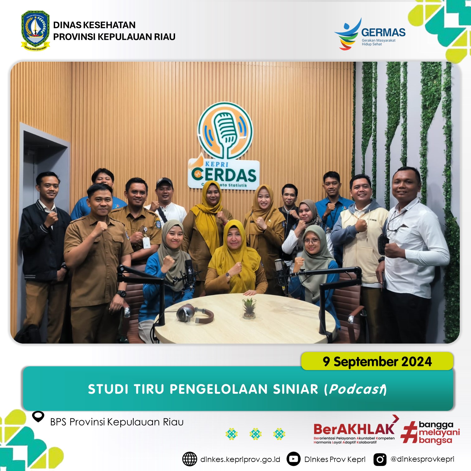 Manfaatkan Teknologi Penyebarluasan Informasi, Dinkes Kepri Studi Tiru Pengelolaan Podcast ke BPS Kepri
