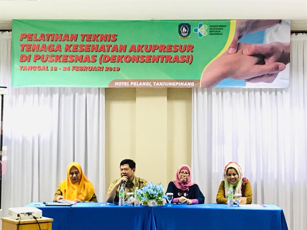 Pelatihan Teknis Tenaga Kesehatan Akupresur di Puskesmas Tahun 2019