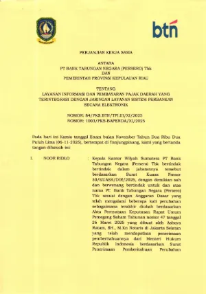 Perjanjian Kerja Sama ( MOU/PKS ) dengan Pihak Ketiga