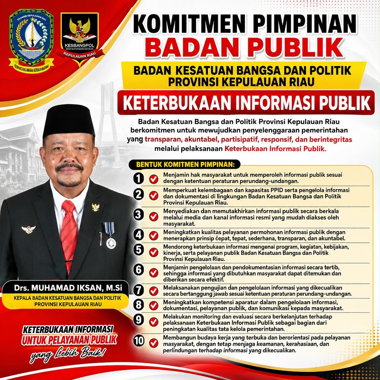 Bakesbangpol Kepri Tegaskan Komitmen Pimpinan Badan Publik terhadap Keterbukaan Informasi Publik
