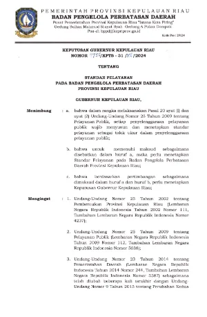 SK Standart Pelayanan