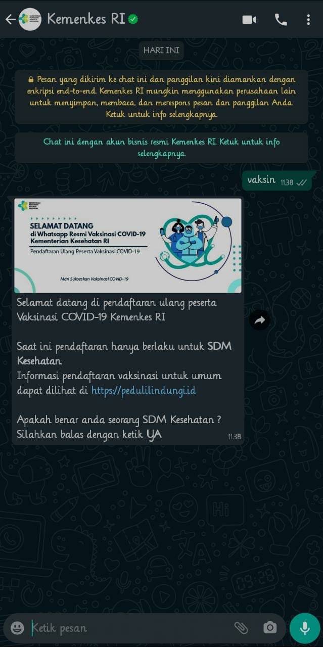 Sudahkah Anda Terdaftar Sebagai Penerima Vaksin COVID-19?