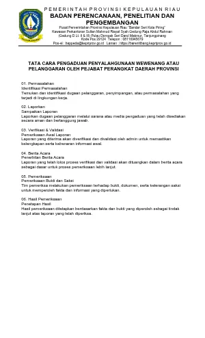 Tata cara pengaduan penyalahgunaan wewenang