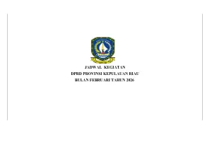 Jadwal Kegiataan DPRD Provinsi Kepulauan Riau Bulan Februari 2026