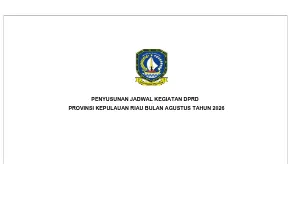Jadwal Kegiataan DPRD Provinsi Kepulauan Riau Bulan Agustus 2026