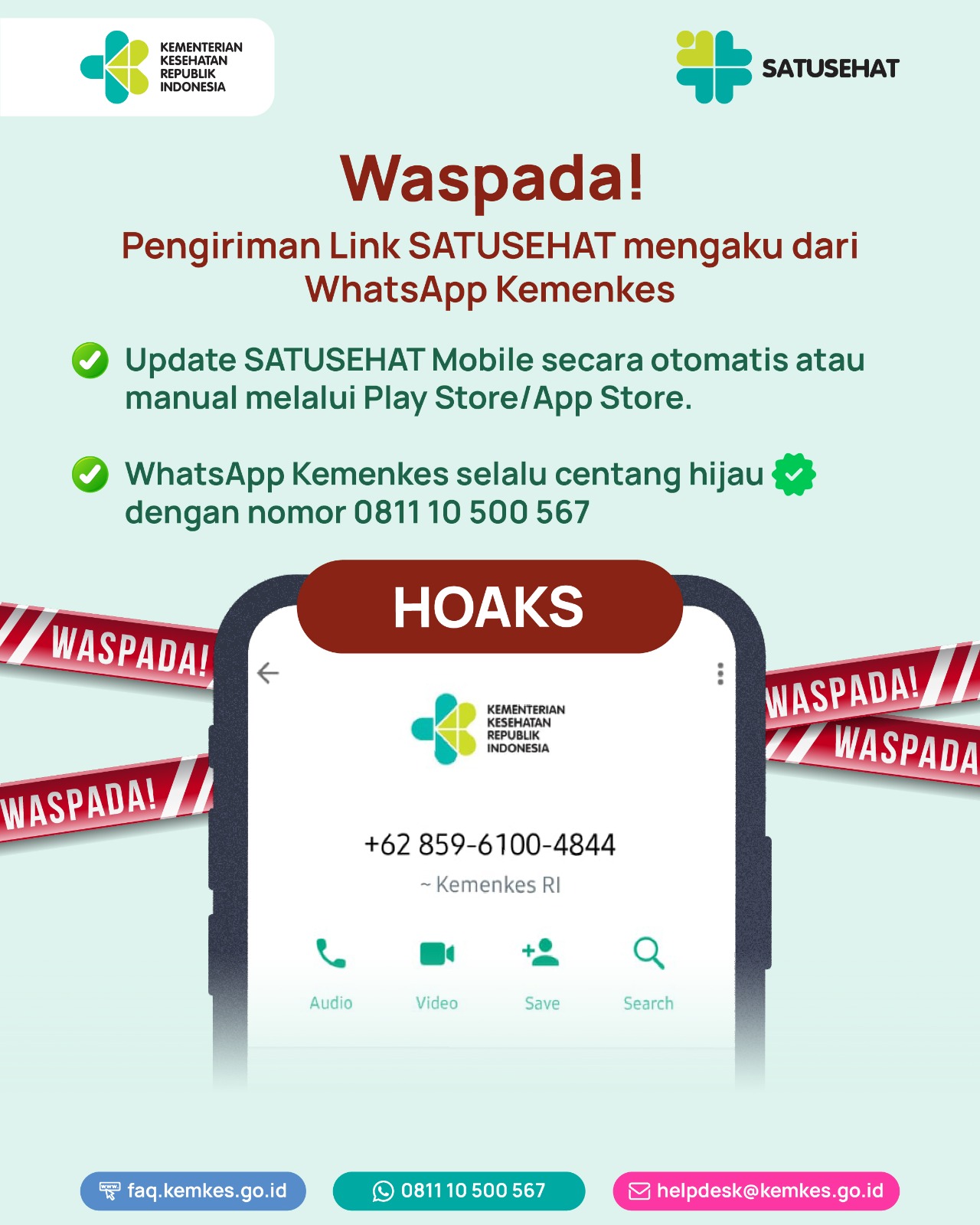 Muncul Penipuan Link SATUSEHAT di WA, Masyarakat Diimbau Hati-hati