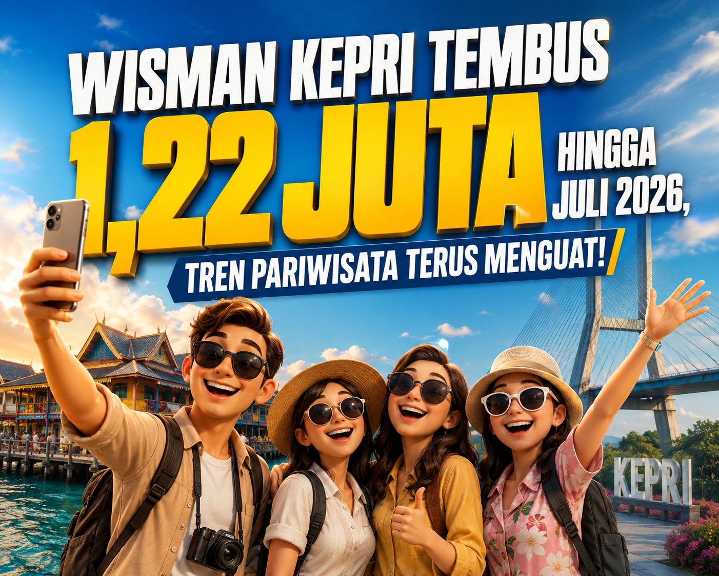 Wisman Kepri Tembus 1,22 Juta hingga Juli 2026, Tren Pariwisata Terus Menguat!