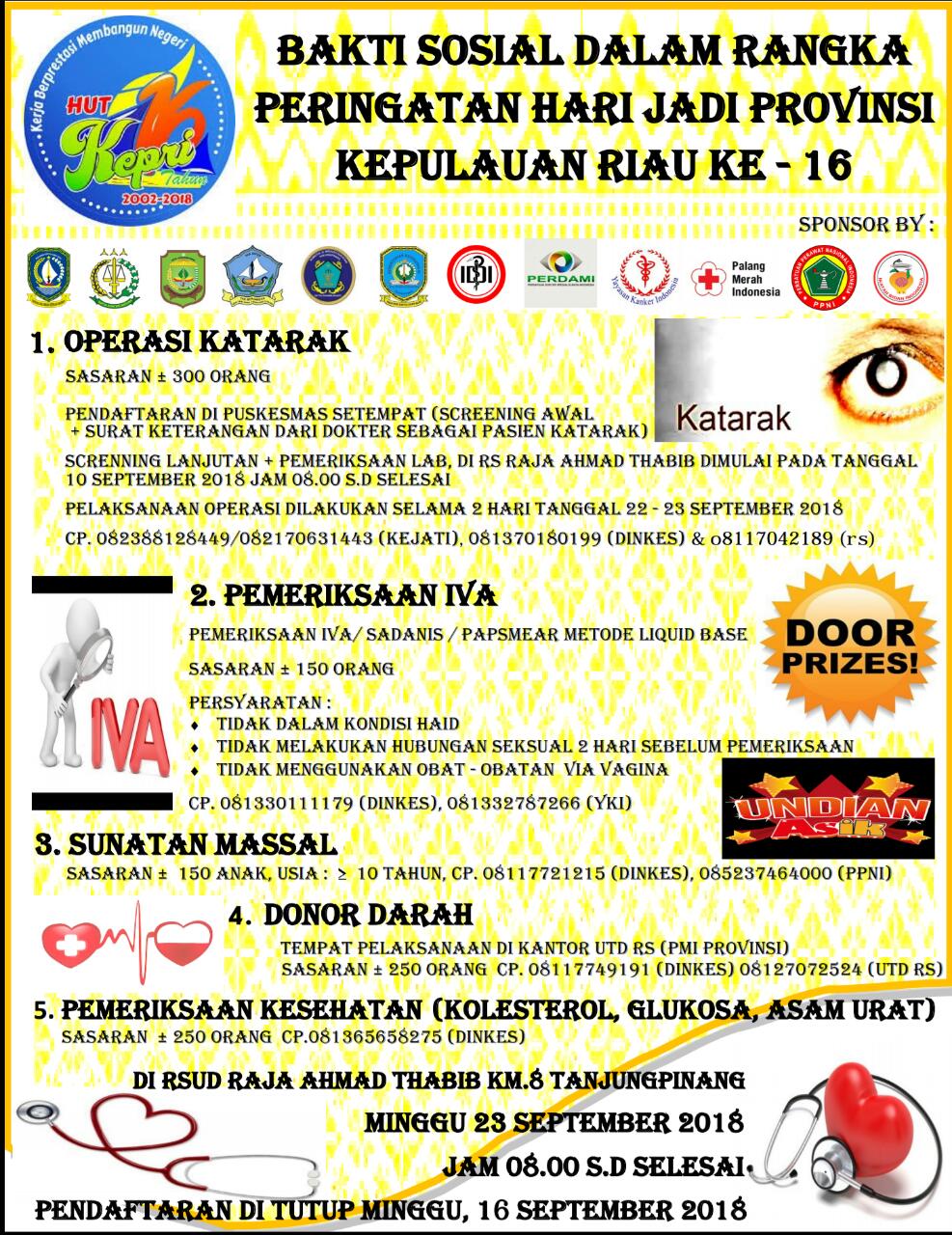 Sebarkan agar bermanfaat, Dinkes lakukan Bakti Sosial untuk Sambut HUT Provinsi Kepri ke - 16