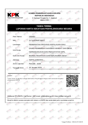 LHKPN Pejabat Eselon III An. HAMIDI, AP, M.Si