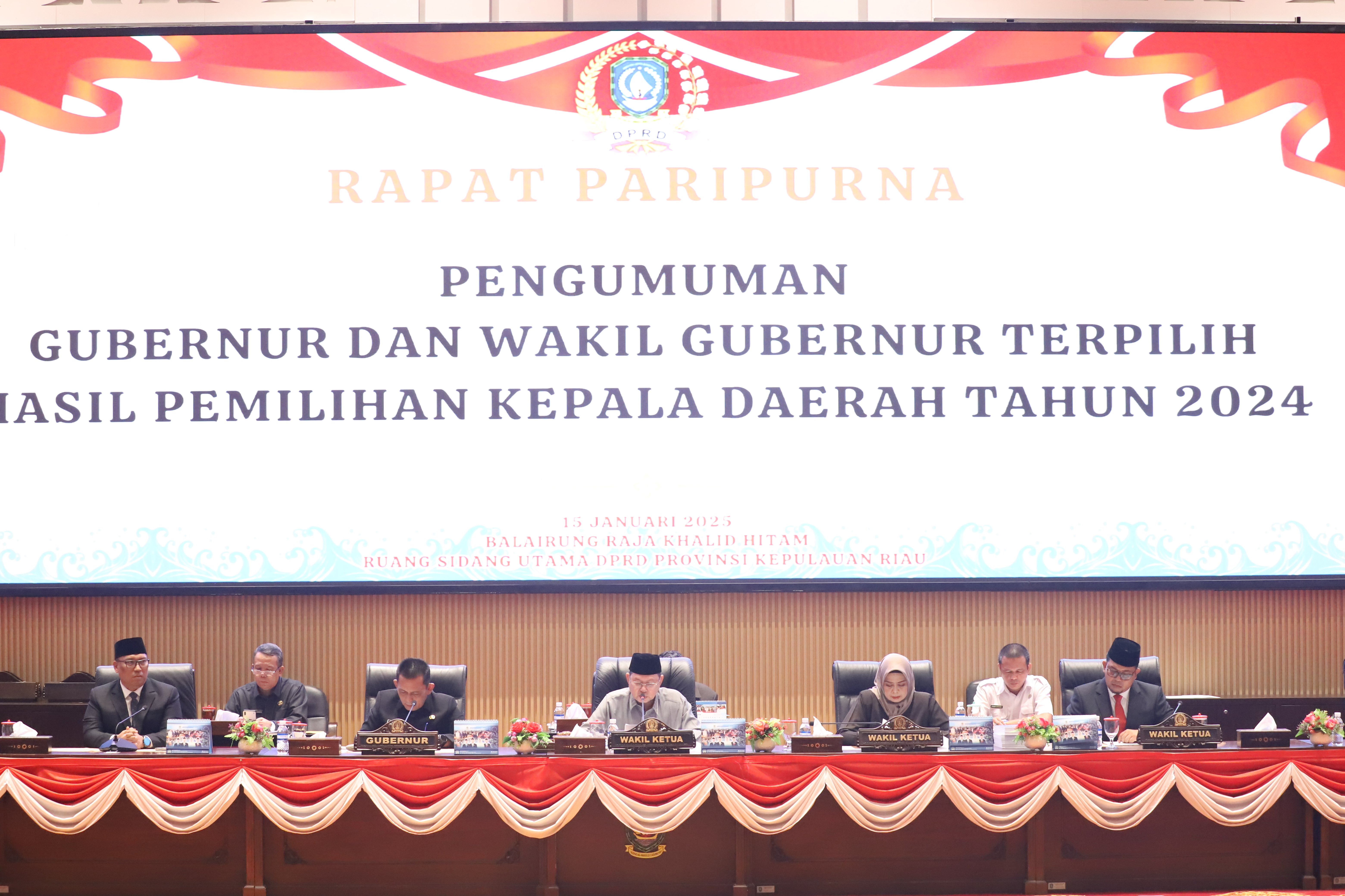 DPRD Kepri Umumkan Penetapan Gubernur dan Wagub Terpilih
