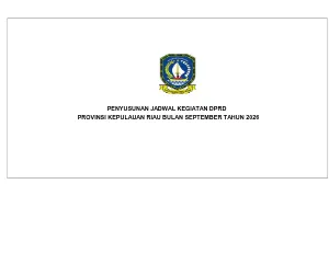 Jadwal Kegiataan DPRD Provinsi Kepulauan Riau Bulan September 2026