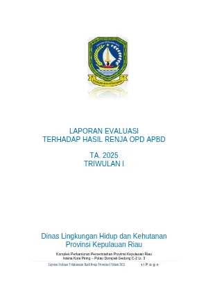 LAPORAN EVALUASI TERHADAP HASIL RENJA TW I 2025