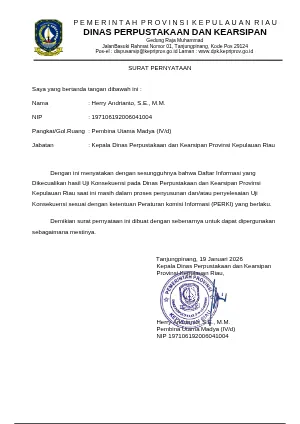 Surat Pernyataan DIK