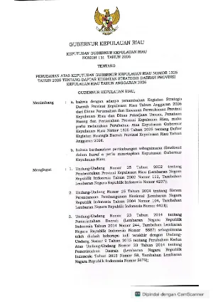 SK Perubahan Daftar Kegiatan Strategis 2026