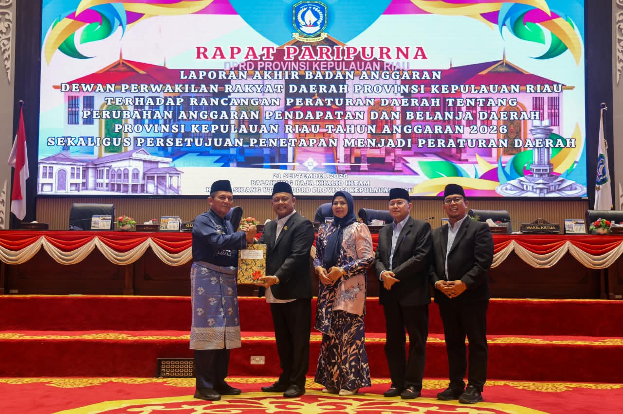 Pemprov Kepri dan DPRD Setujui Ranperda Perubahan APBD 2026 Jadi Perda