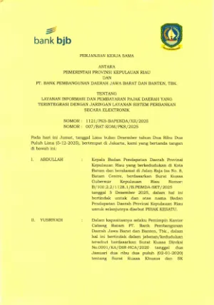 Perjanjian Kerja Sama ( MOU/PKS ) dengan Pihak Ketiga