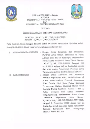 PERJANJIAN KERJASAMA BIDANG KELAUTAN DAN PERIKANAN