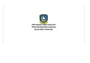 Jadwal Kegiataan DPRD Provinsi Kepulauan Riau Bulan April 2026