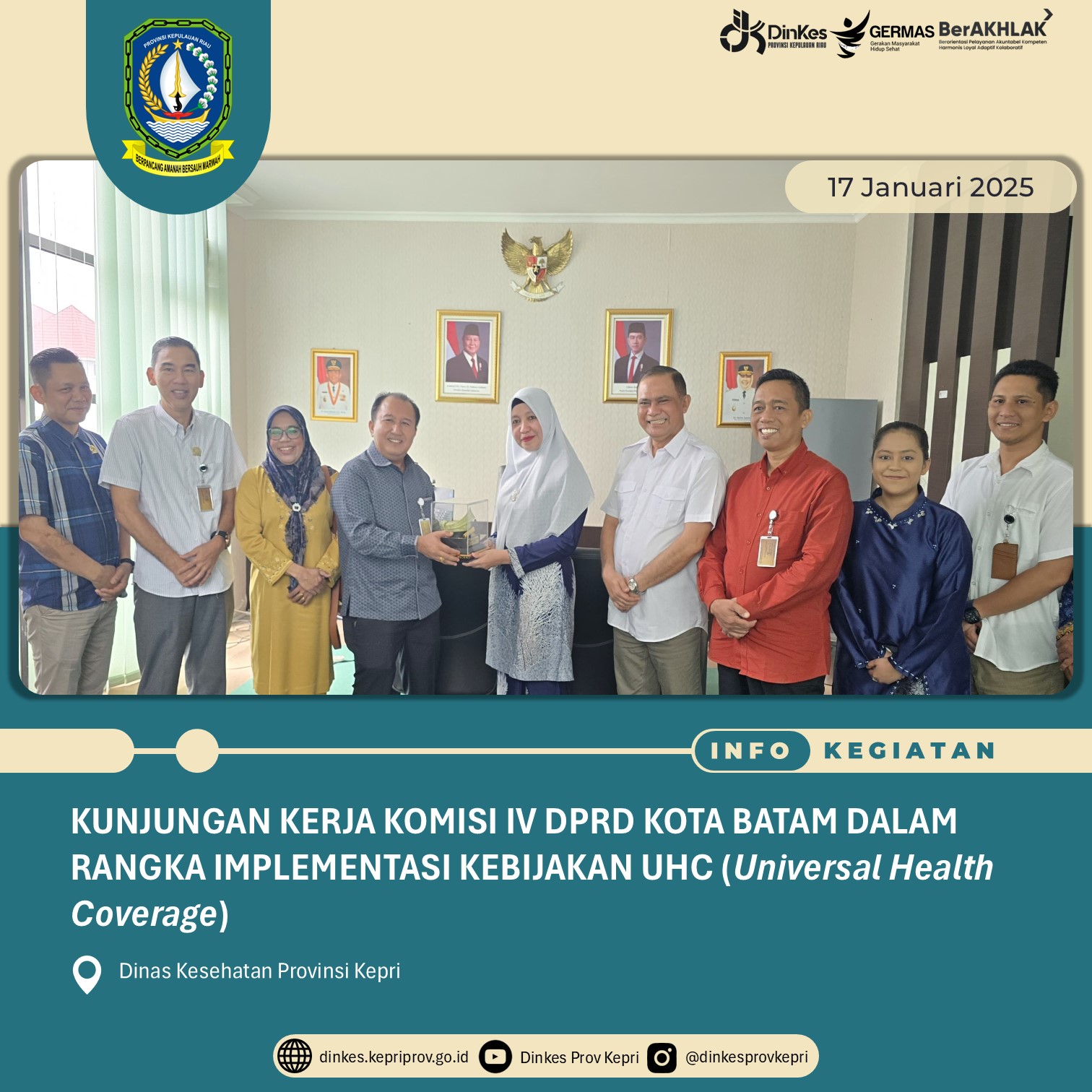 Dinkes Kepri Berbagi Strategi Dalam Implementasi UHC Bersama Komisi IV Kota Batam