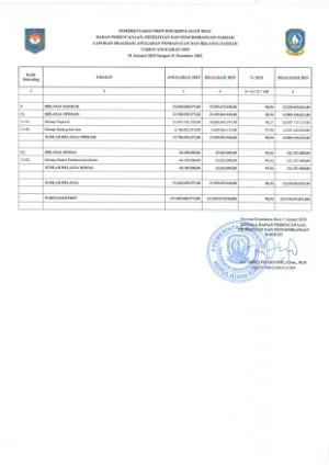 Laporan Realisasi Anggaran Tahun 2025