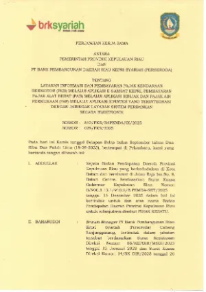 Perjanjian Kerja Sama ( MOU/PKS ) dengan Pihak Ketiga