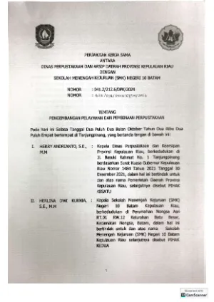 MoU DPK Kepri dengan SMK NEGERI 10 BATAM