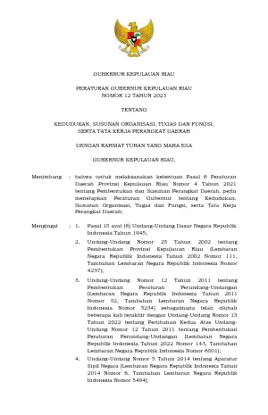 PERGUB SOTK  NOMOR 12 TAHUN 2023 (DISHUB)