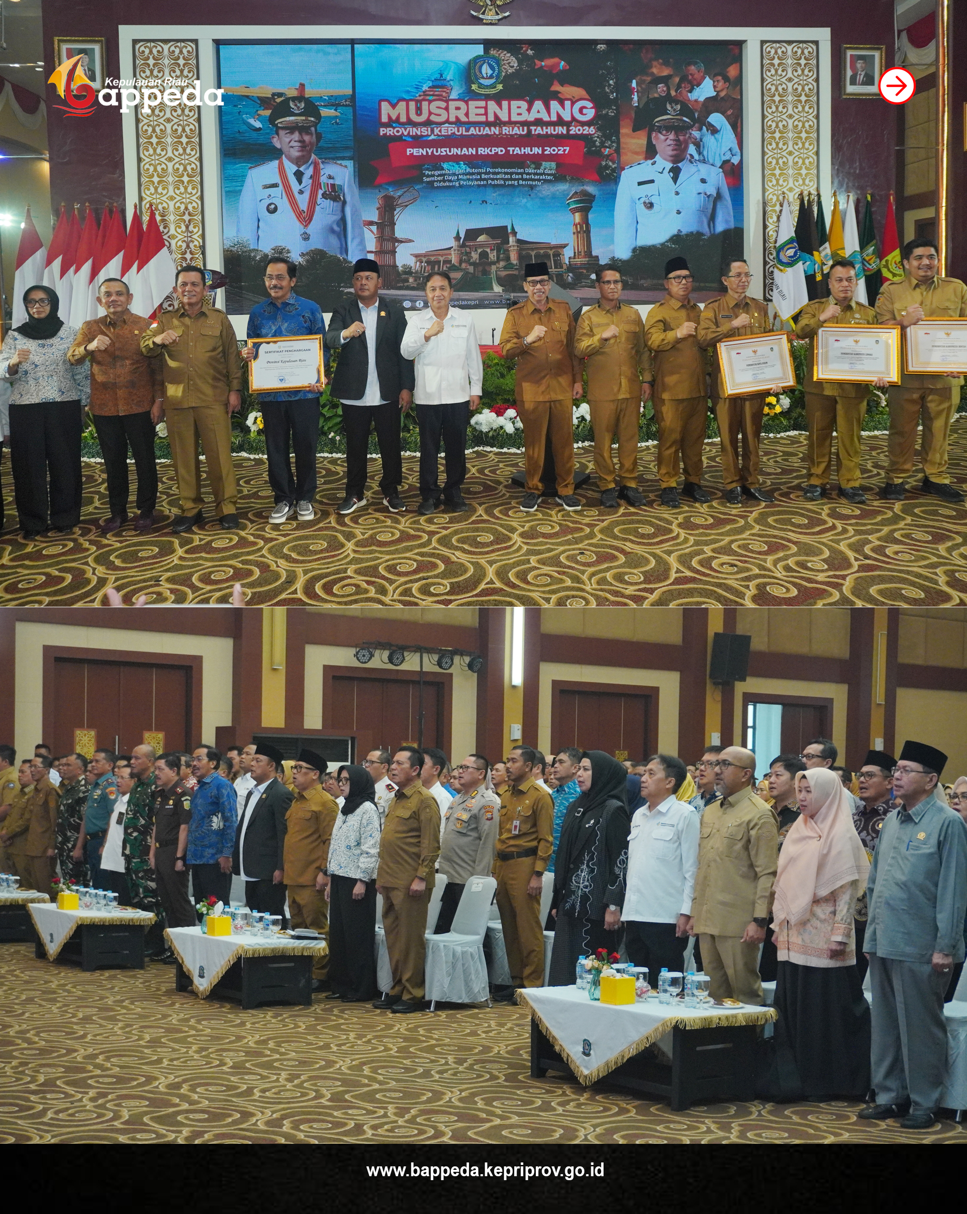 Pemerintah Provinsi Kepulauan Riau melaksanakan Kegiatan Musrenbang RKPD Tahun 2027 dengan tema "Pengembangan Potensi Perekonomian Daerah dan Sumber Daya Manusia yang Berkualitas dan Berkarakter, Didukung oleh Pelayanan Publik yang Bermutu